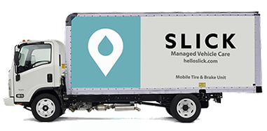 Slick's custom built vans and technicians deliver mobile, maintenance services to you:  oil change, detail, tires and gas.